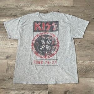 Kiss Band T-Shirt Tour 76-77 Size XL